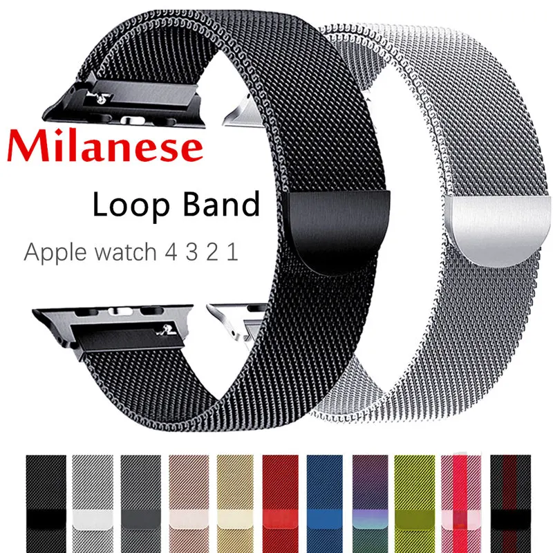 Миланская и нейлоновая петля для Apple watch ремешок IWO 8 10 11 12 13 iwo12 iwo13 Apple watch 4 ремешка 44 мм 40 м iWatch 42 мм 38 мм