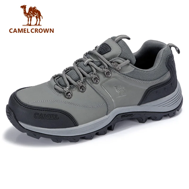 Светло-коричневый Пеший Туризм обувь Для мужчин уличные спортивные кроссовки противоскользящие носки-жесткие походы - Цвет: Gray