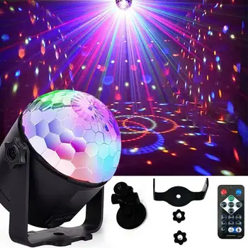 

Car Music Light LED RGB Colorful Changing Rotary Lamp Interior Light Control Lamp Decoration Atmosphere Sound Car Party Bal Q6R0