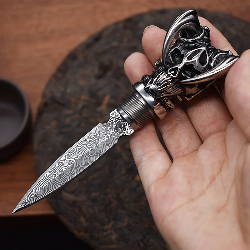 Damascus steel devil king tea cone hand-selected tea knife tea