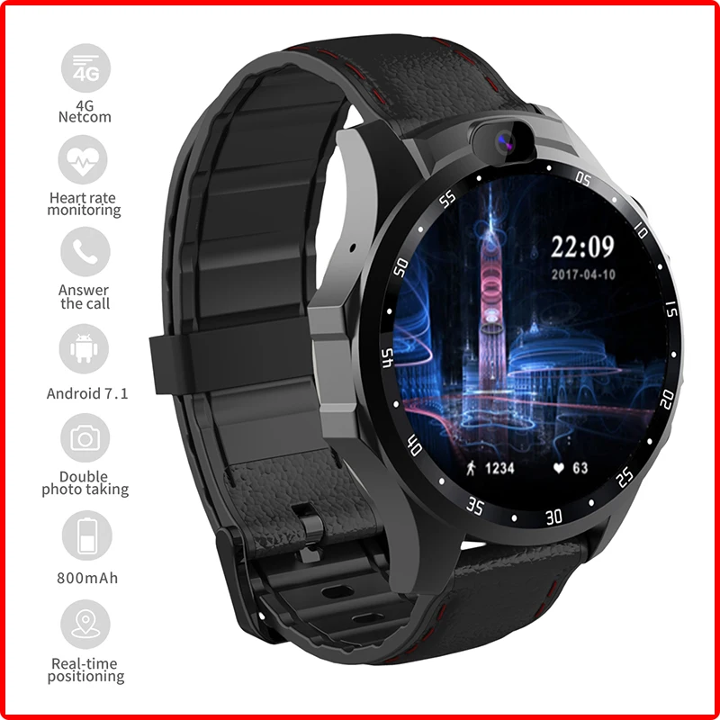 

Smart Watch Men Double Lens Cameras 1.6 '' Android 7.1 GPS Watch 3+32GB Phone Call SIM Google Video Chat Long Standby Smartwatch