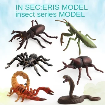 

Incredible Solid Spider Insect Animal Model Cobra Mantis Various Sand Table Decorations Model Cartoon Toy for Kids Model Number
