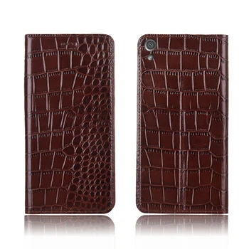 

Crocodile pattern genuine leather card slot holder case for Sony Xperia XA Ultra/Sony Xperia XZ Premium holster cover case capa