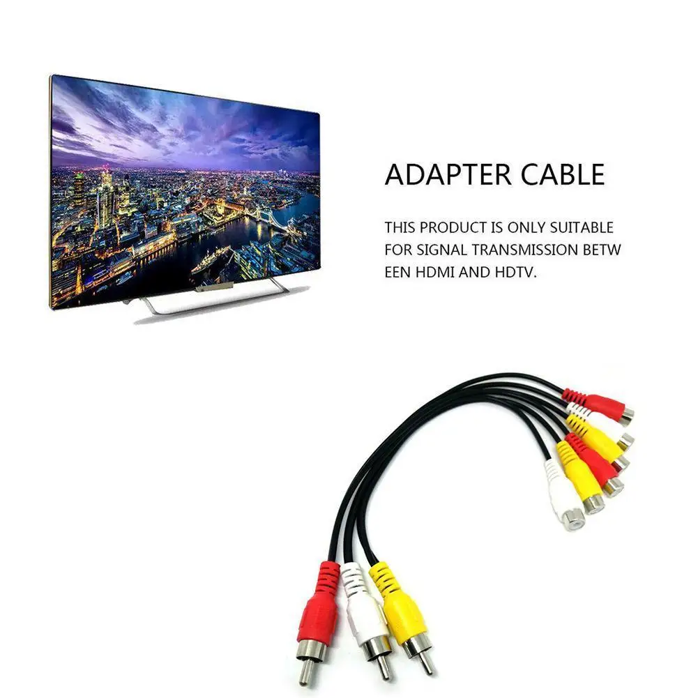 3 RCA штекер на 6 гнездовой разъем разделитель адаптер 3RCA разделенный Аудио AV