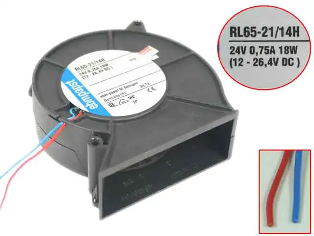 Ebm papst RL65-21/14 H DC 24V 18W 96x92x32mm вентилятор вентилятора сервера
