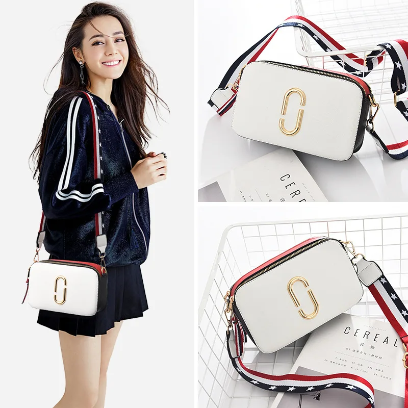 

2019 High Quality Designer Brand Female Shoulder Bag Mini Square Bag Color Wide Shoulder Zipper Mobile Wallet Messenger
