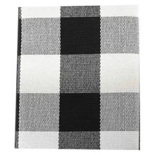 Черный и белый напольный ковер-плед-большой размер 2X4,3(23,6 дюйма x 51,2 дюйма)-для крыльца передние двойные двери коврики