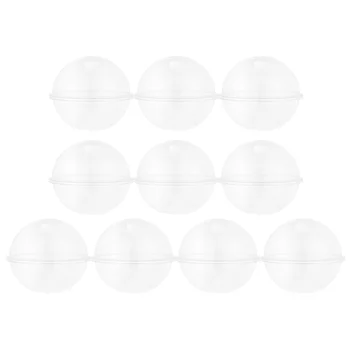 

10pcs Transparent Plastic Cake Container Ball Shape Cake Container Portable Mousse Ball Round Cake Container (350ml Style)