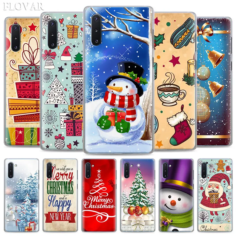 

Happy New Year Christmas Case for Samsung Galaxy Note 10 Plus 8 9 S10 S9 Plus S10e A30 A40 A50 A70 Hard Cover Coque