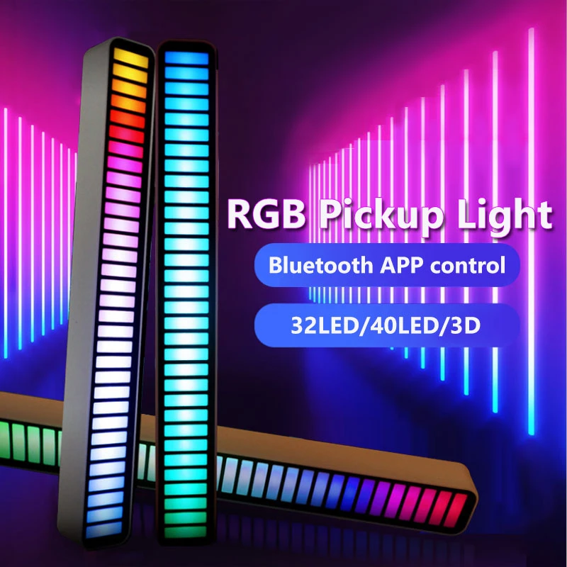 LED Light RGB Music Sound Control Lights 40LED Lamp DJ disco light APP Control Built-in battery For Party/Car Decorate LED Lamp night lights for adults