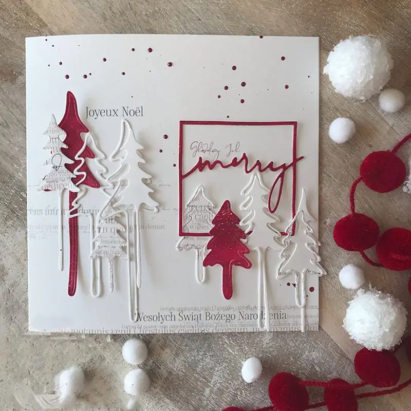 Christmas Tree Metal Cutting Dies Stencil DIY Scrapbooking Album Stamp Paper Card Embossing Craft Decor G32C | Дом и сад