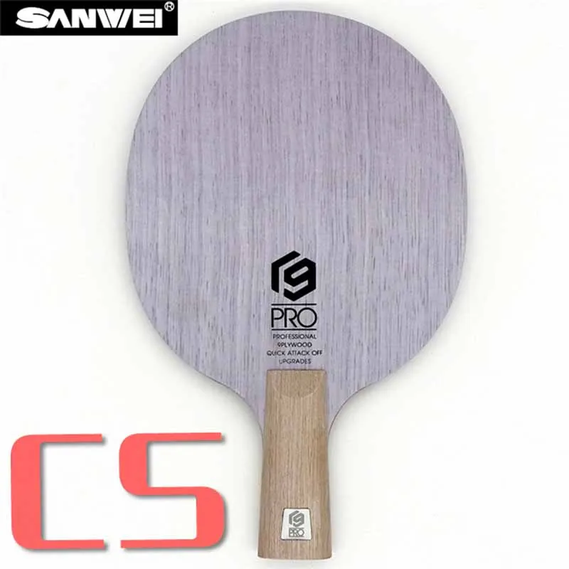 SANWEI лезвие для настольного тенниса V9 PRO 9 ply чистая древесина все вокруг pips-длинная ракетка для Пинг-Понга Летучая мышь весло - Цвет: penhold short CS