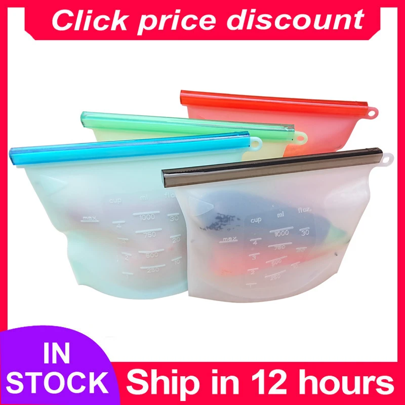 Eco-Friendly Reusable Silicone Food Preservation Bags – Airtight, Food-Grade Storage for Vegetables, Liquids, Snacks, and Meat