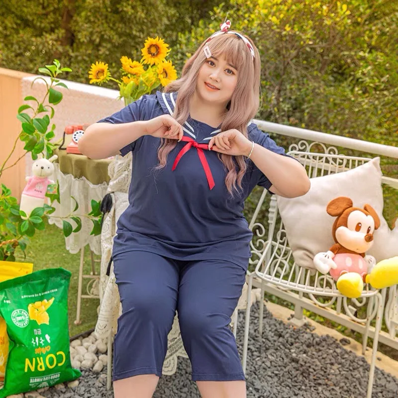 Пижама женская летняя с бантом супер Размер 5XL mm100 kg su размера плюс |