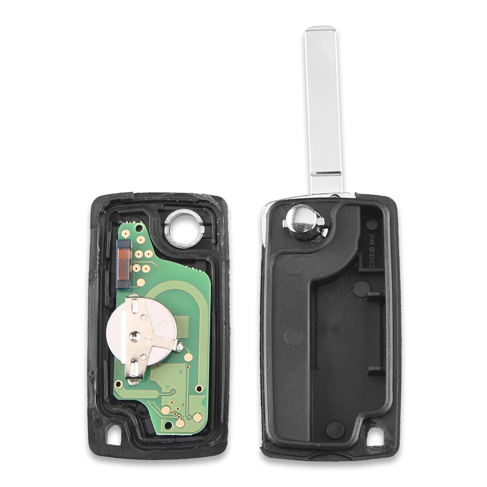 KEYYOU 2 кнопки дистанционного ключа CE0523 для Peugeot 306 407 807 Partner VA2 Blade 433Mhz PCF7941