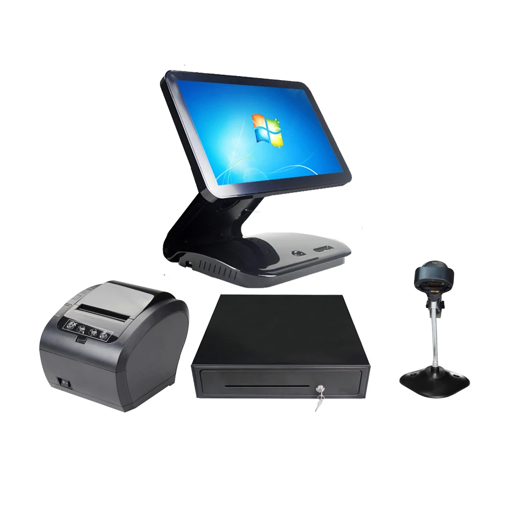 

15.6 inch touch screen POS System for retailers all in one cash drawer printer J1900 ComPOSxb POS Machine