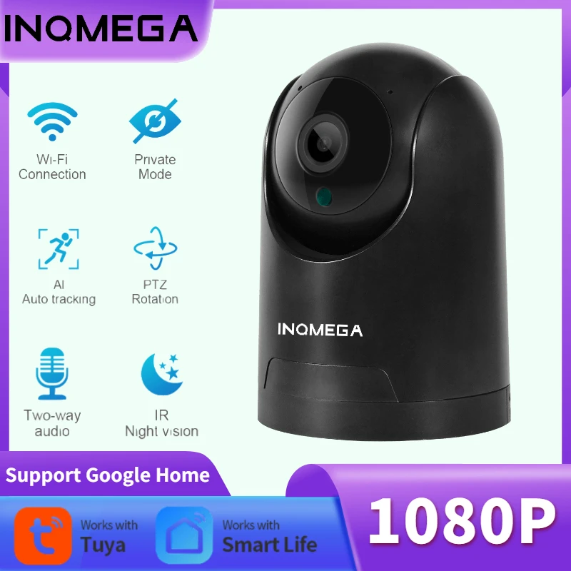 INQMEGA1080P WIFI PTZ Camera Motion Tracking Two-way Voice Security Video Surveillance Waterproof CCTV Support ALEXA Google