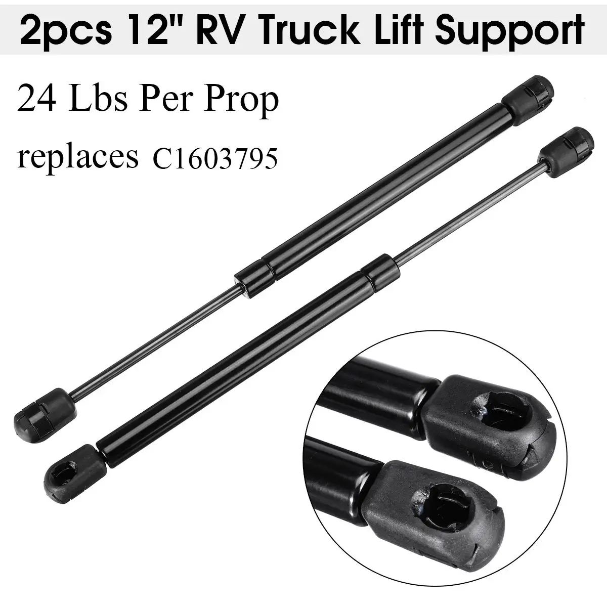 

2PCS 12" 24 Lbs For Camper Truck RV Van Lift Support Gas Strut Spring Shock C1603795 C16-03795 For Camper Trailer RV Truck