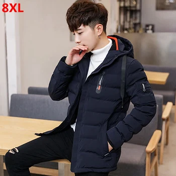 

Winter extra large size cotton-padded clothes men's clothing youth brother plus size students men's wear black cotton coat