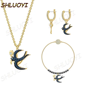 

SHLUOYI High quality SWA. Exquisite gold Tarot swallow female Jewelry Pendant Necklace charming fashion jewelry