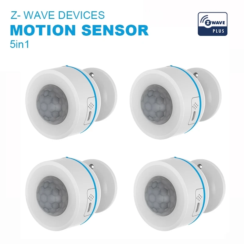 

Coolcam 4Pcs/Lot Z Wave Plus 700series 3in1 USB PIR Motion Detector With Temperature Humidity Light Sensor Work Smartthing Vera