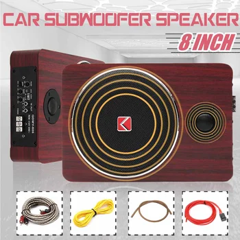 

600W Subwoofer Car Speakers High Fidelity Stereo Wood Slim Tweeter Stabilized Car Universals Audio Equipment with Cable Kits