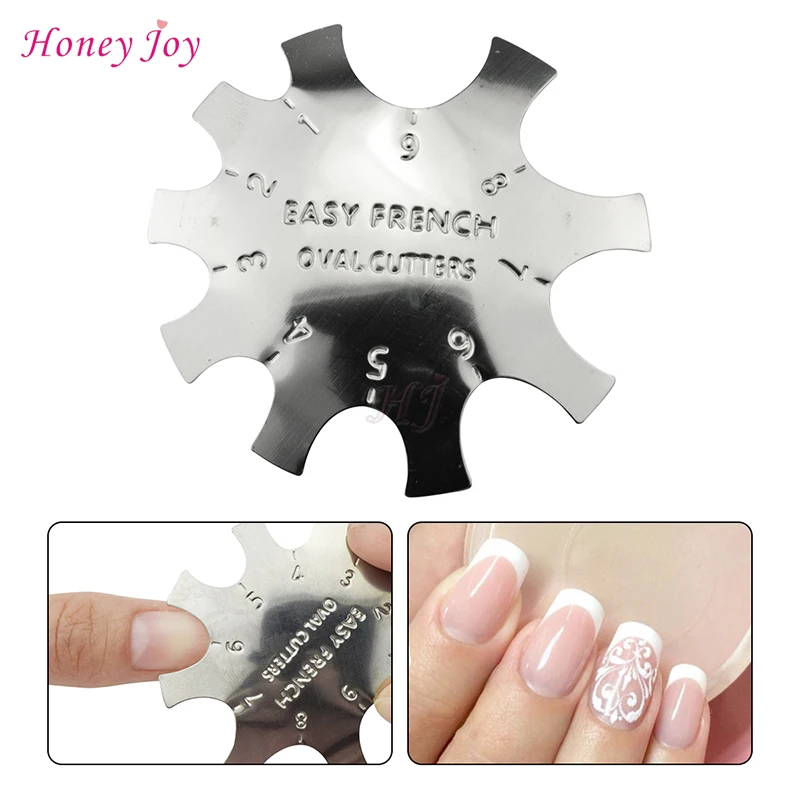 

Pro 9 Sizes Easy French Smile Line Oval Shape Tips Manicure Edge Trimmer Nail Cutter Acrylic Acrylic Pink White French Nails