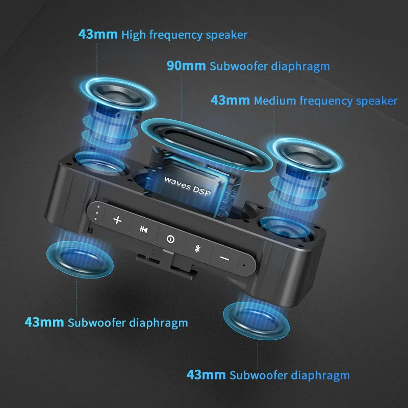 MIFA A20 Bluetooth Динамик металла Портативный Super Bass Беспроводной Bluetooth4.2 3D цифровой звук
