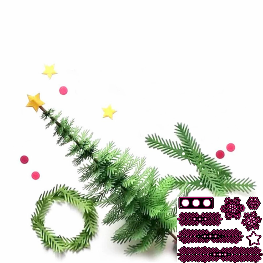 

Christmas tree leaf cutting mould cutting knife mould scrapbook mould metal embossing stamp and business card printing mould DIY