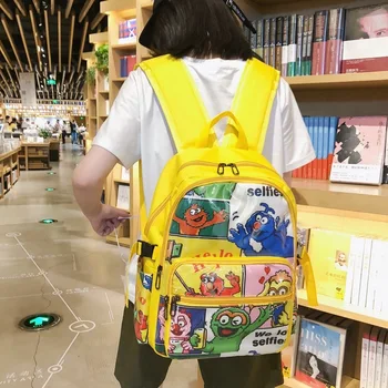 

Schoolbags Backpack Heart-Shape Transparent Summer Book-Bag Teenager Girls Candy