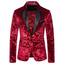 Красное вельветовое платье-пиджак на одной пуговице для мужчин бренд ночной клуб Мужской костюм на выпускной пиджак вечерние свадебные сценические костюмы певцов Homme