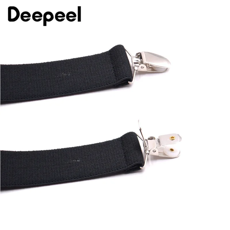 Deepeel 1 шт. 3,5X120 см полиэстер эластичная лента 4 зажима регулируемые Взрослые Подтяжки X типа пряжки с зажимом мужские подтяжки джинсы ремень