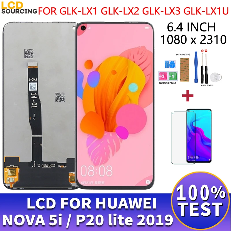 6 4 &quotЖК-дисплей для Huawei Nova 5i ЖК-дисплей GLK-LX1 LX2 LX3 графический планшет с сенсорным