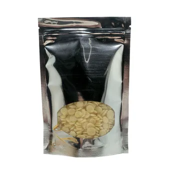 

No Smell Bean Snack Pack Storage Resealable Self Sealing Aluminum Foil Bags Zipper Stand Up Mylar Bag with Clear Plastic Window
