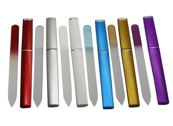 

5 1/2" CRYSTAL GLASS NAIL FILE with Companion Case Colorful Nail file With Hardcase NF014