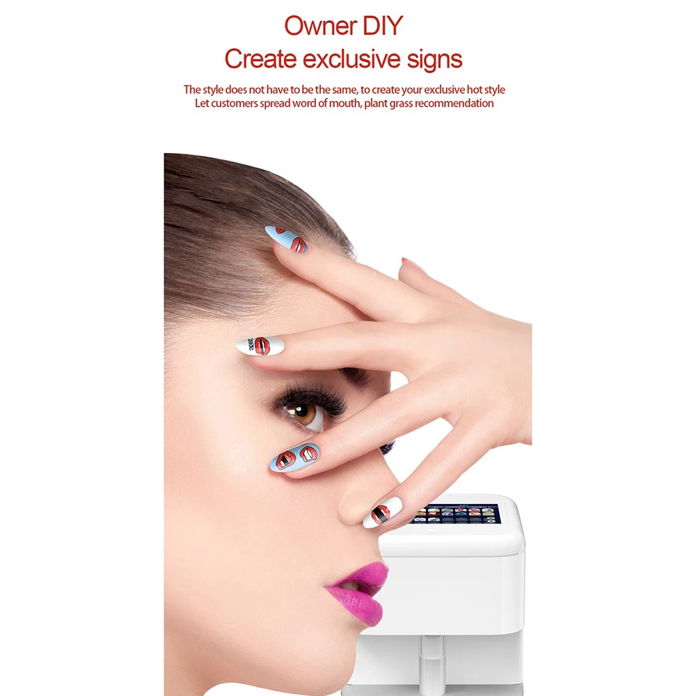 3D Nail Printer Touch Screen Nails Machine Multi Function Digital Nails Art Polish Printer Machine Automatic Nail Equipment #R40