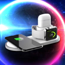 3 в 1 10 Вт Быстрое беспроводное зарядное устройство док-станция Быстрая зарядка для iPhone 8 11 XR XS Max для Apple Watch 2 3 4 для AirPods samsung