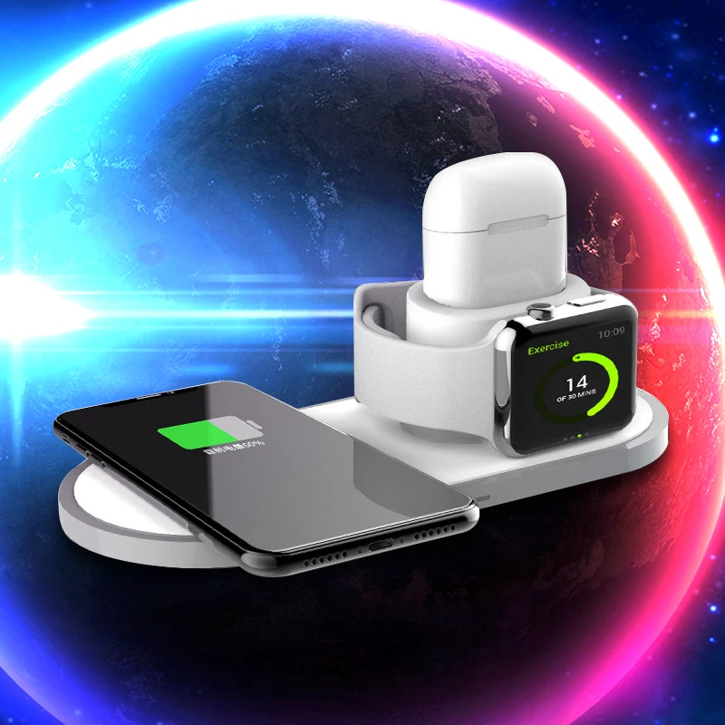 

3 in 1 10W Fast Wireless Charger Dock Station Fast Charging For iPhone 8 11 XR XS Max for Apple Watch 2 3 4 For AirPods Samsung