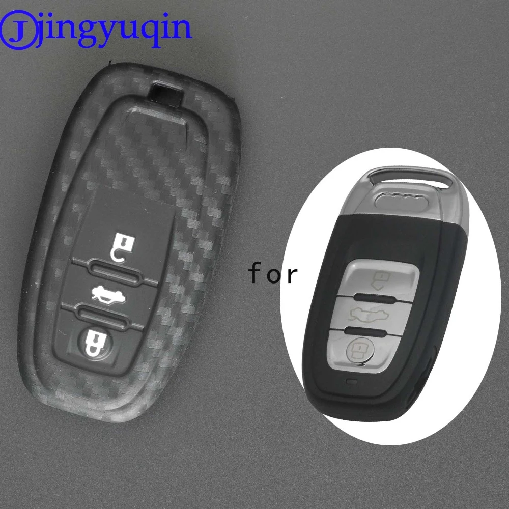 

Защитные чехлы для ключей jingyuqin, чехол для стайлинга автомобиля Audi A6L, A4L, Q5, A3, A4, B6, B7, B8, аксессуары для корпуса из углеродного волокна