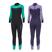 Hevto – maillot de bain 3mm en néoprène pour femmes, complet, plongée sous marine, manches longues, humide, Surf, apnée, équipement de pêche sous marine