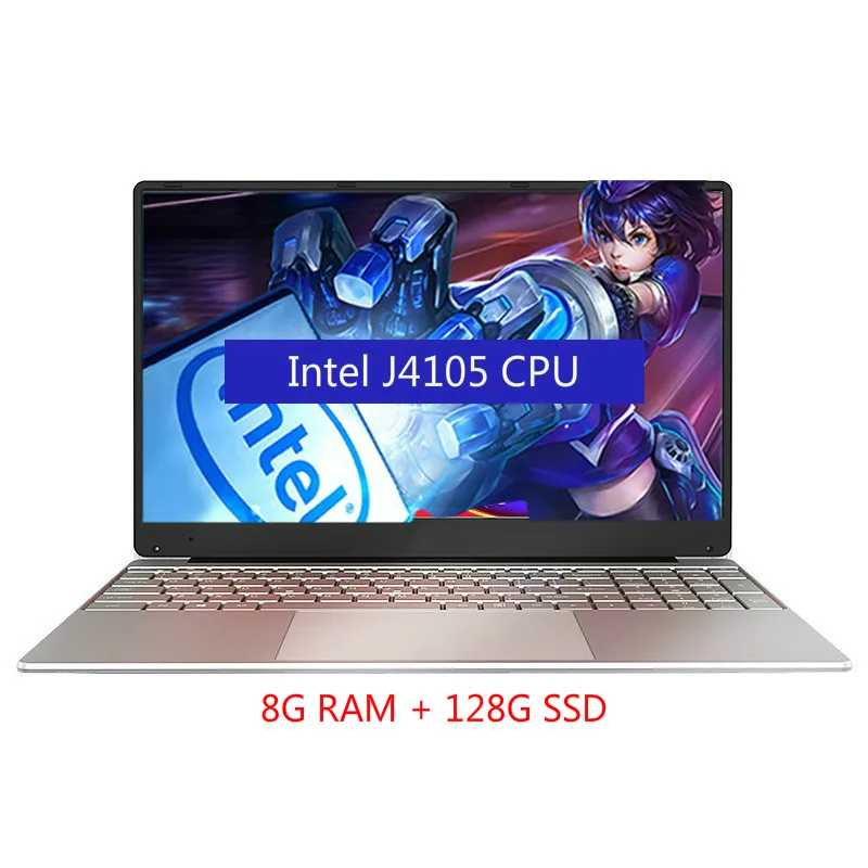 Intel J3455 J4105 Портативный ноутбук 8G Оперативная память 128G 256G 512G 1024G SSD 1920*1080 15,6 Inch Нетбуки Бизнес офисные Тетрадь компьютер - Цвет: J41058G128G