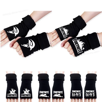 

Fortnites Half Finger Gloves Men Plush Knitting Mittens Night Fortress Man Gloves Winter Thermal Gloves Riding Sport Gloves Gift