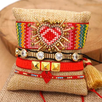 

Fashion Bohemian Bracelet For Women Pulseras Mujer Moda 2020 MIYUKI Crystal Armband Heart Bracelet Jewelry Accesorios Mujer Gift