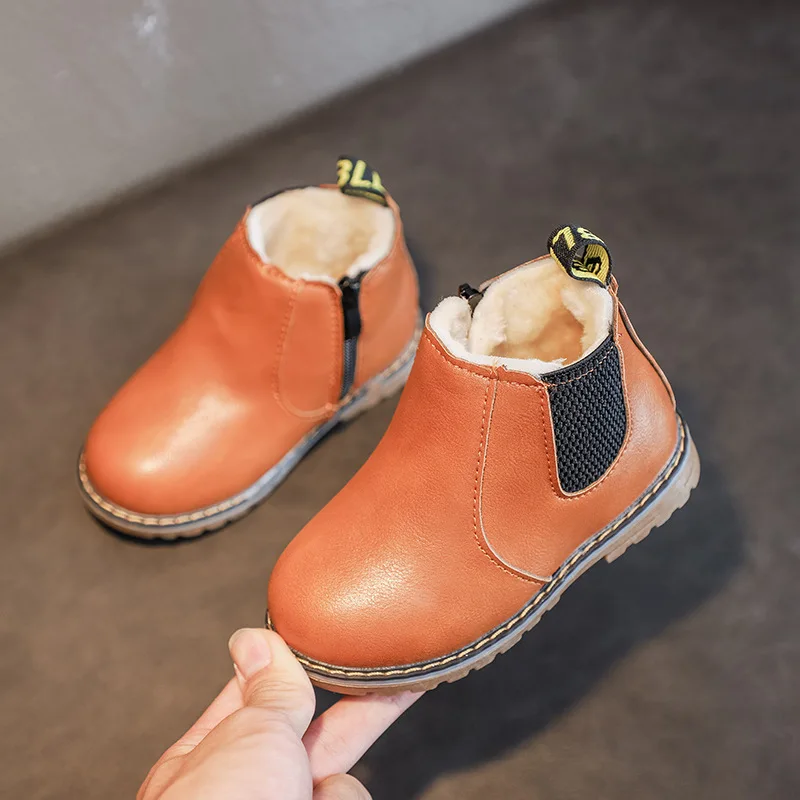 Осенне-зимние ботинки для детей из искусственной кожи, для детей женские полусапожки «Челси», ботинки martin Размеры 21-30; ботинки; женская обувь на низком каблуке; однотонная Цвета мальчиков ботинки для девочек