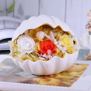 

Valentines Day Gifts for Her Immortal Preserved Rose Flower With Ocean Seashell H4GD
