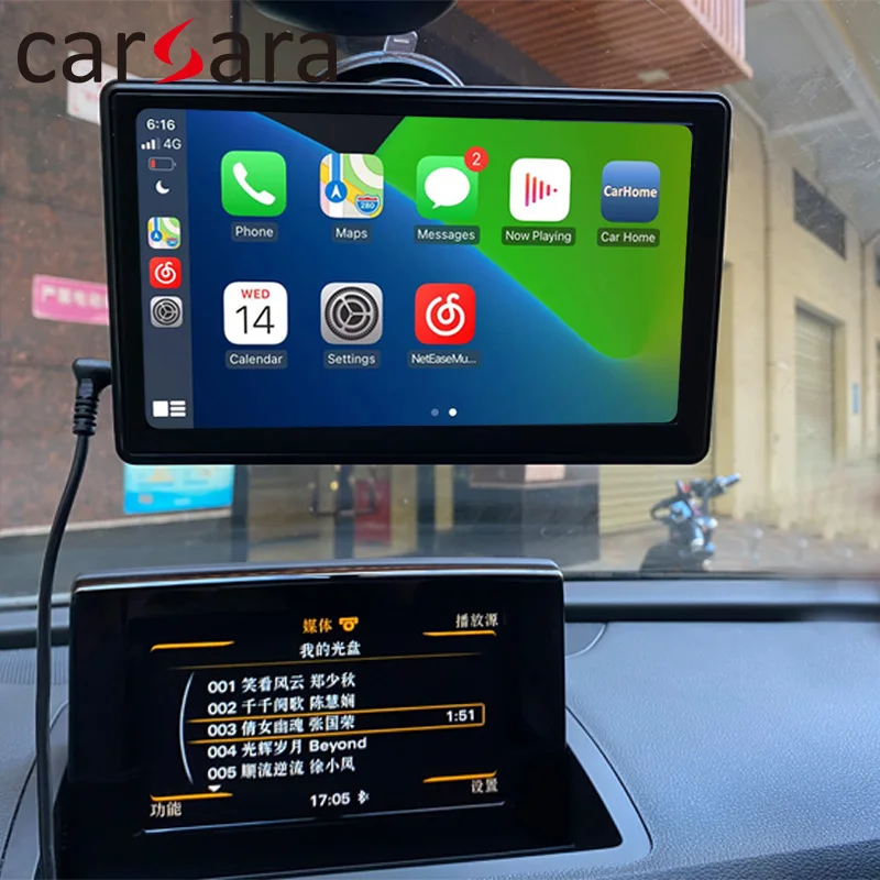 7CarPortableWirelessAppleCarplayAdapterTouchDisplayAndroid