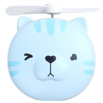 

Usb Mini Fan Makeup Led Mirror Usb Rechargeable Cooling Fan Portable Multifunction Pocket Catton Fan-Blue