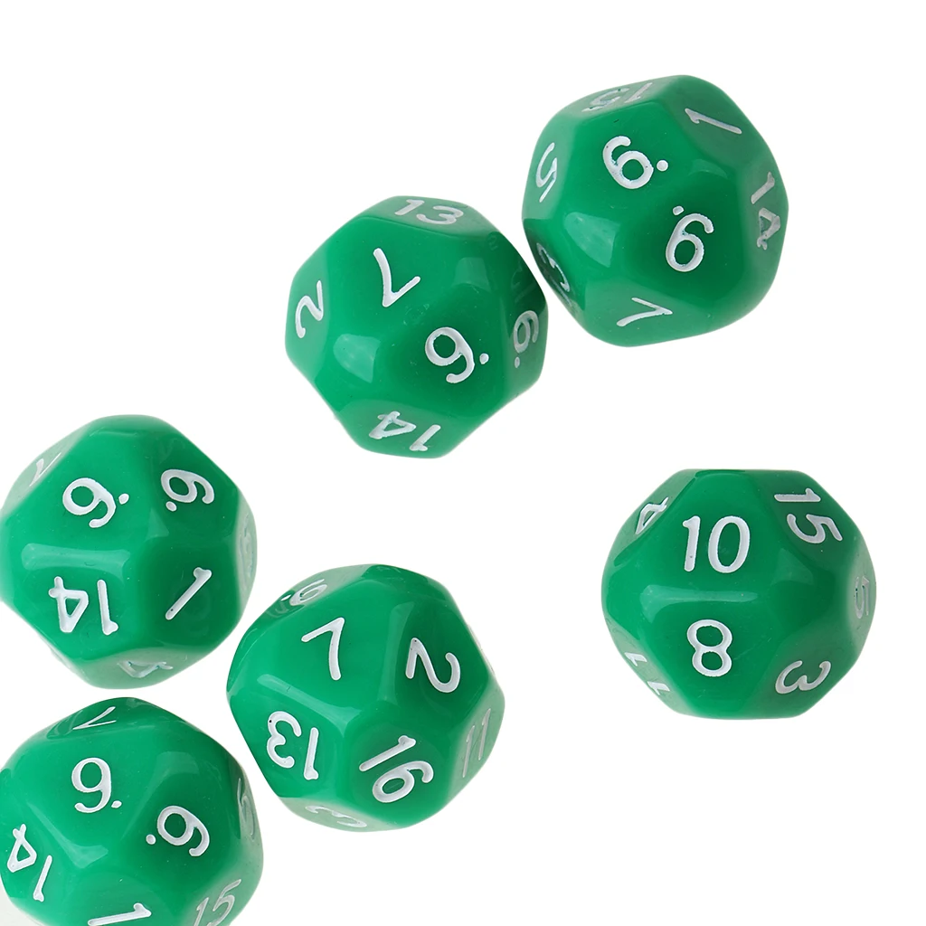 10Pcs 16-Sided D16 Acrylic Dices Table Game Accessory Toys for DND MTG TRPG Table Board Games