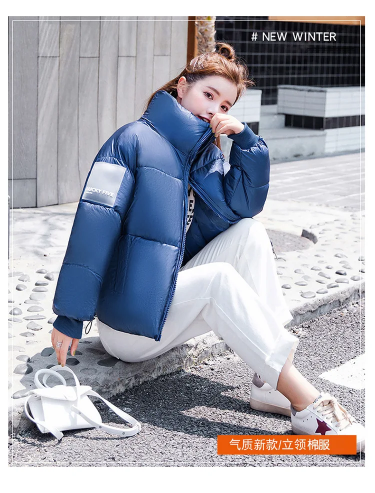 INS/ стиль для фотосессии, супер теплый пуховик, женский, большой размер, свободный крой, для студентов, корейский стиль, короткая хлопковая стеганая одежда, Th