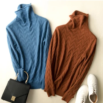 

Autumn Thick turtleneck Pullovers Sweaters female Winter 2019 Korean twisted piles knitted pull oversized sweater womens jumper